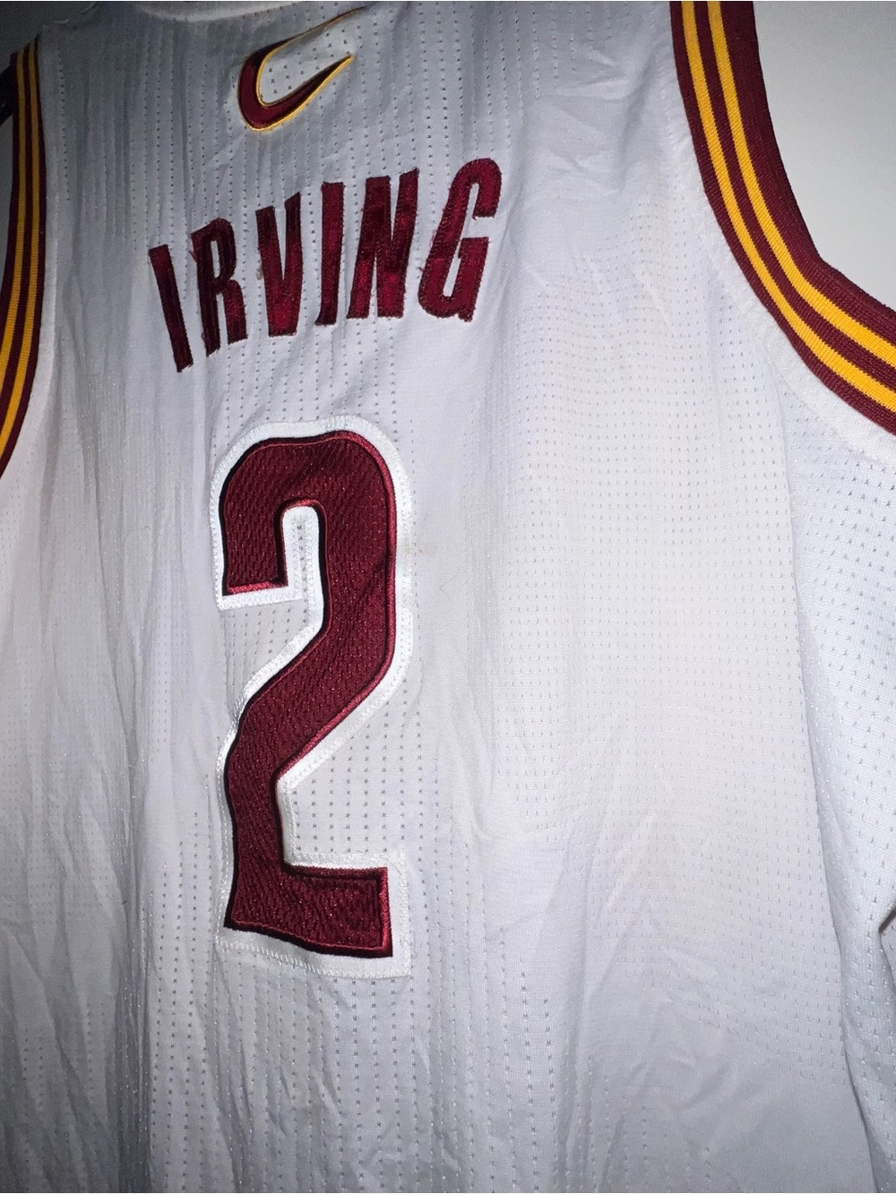 Authentic men's kyrie irving Cavaliers #2 White Basketball Jersey XL - Picture 6 of 6
